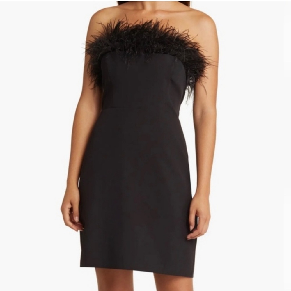 Sam Edelman • black feather detail mini dress NWT $158